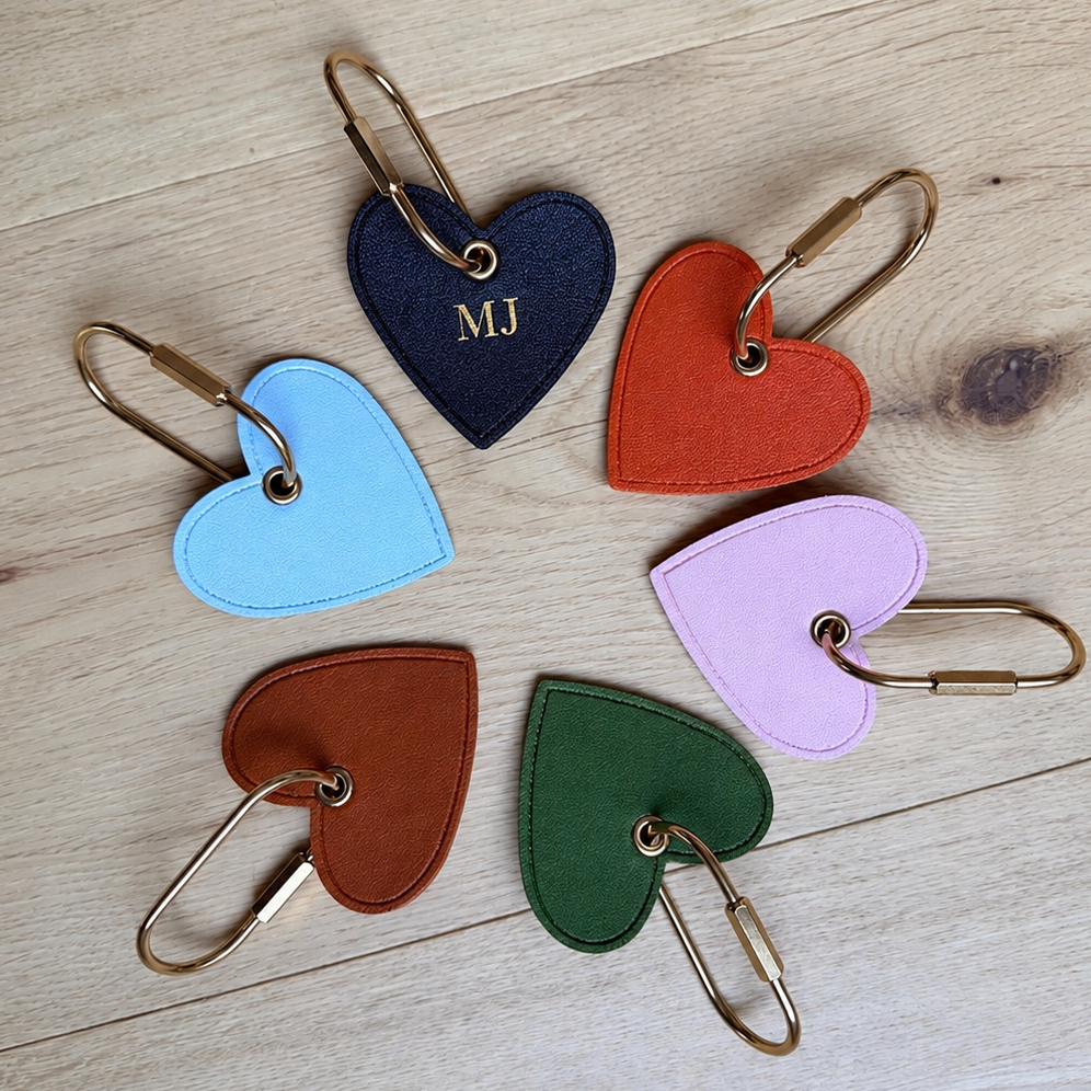 Personalized Heart Keyring & Bag Charm | Custom Name Gift
