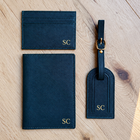 Personalized Travel Gift Set | Monogrammed Passport Holder, Luggage Tag & Card Holder | Canada